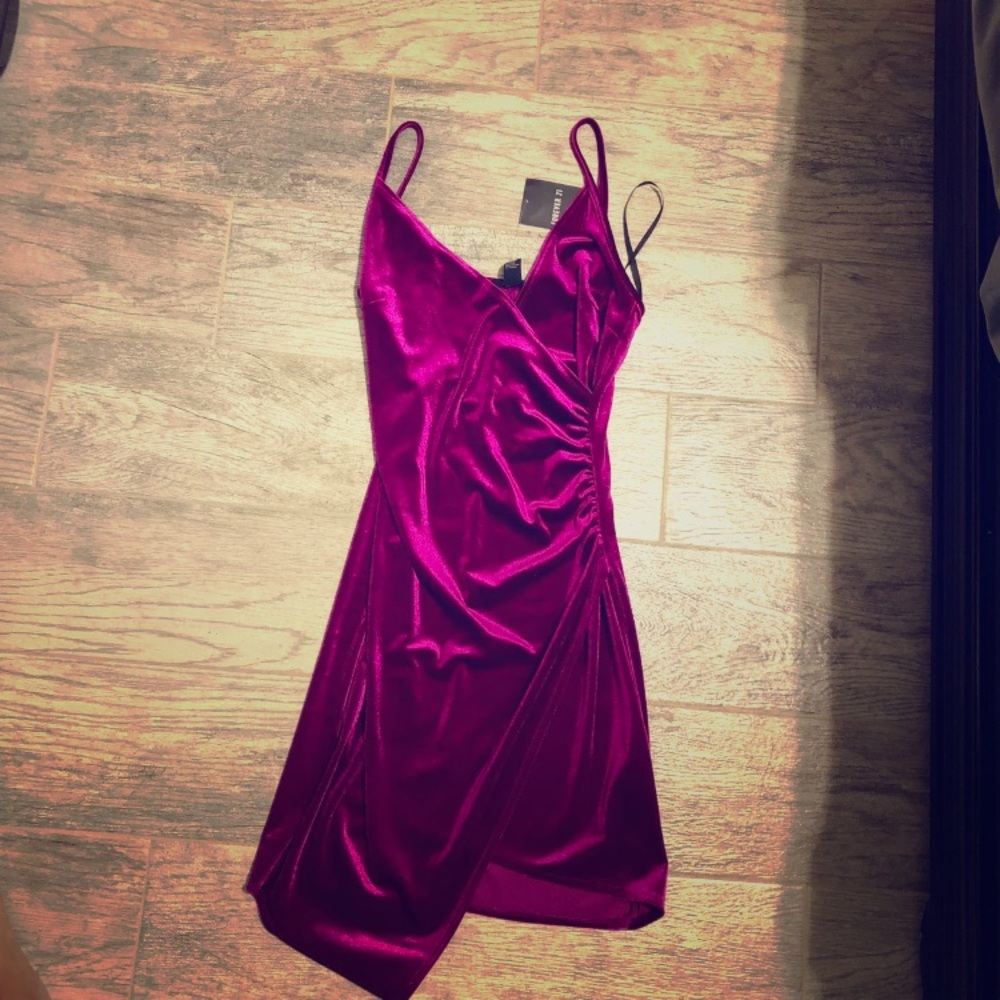 Velvet fushia dress.